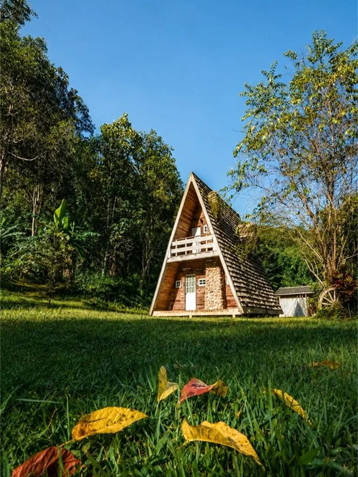A-frame villa surrounded by greenery at Divine Valley